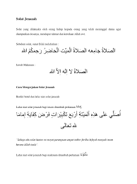 Selain itu, menghadapkan wajah ke arah kanan pada saat bacaan salam pertama dan menghadapkan wajah ke kiri pada saat salam kedua. Bacaan Solat Jenazah 2