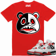 Jordan 4s Fire Red T Shirt Baws Clothing