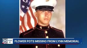 Disheartening': Lynn Police investigating 'possible larceny' of flowers  from fallen Marine memorial