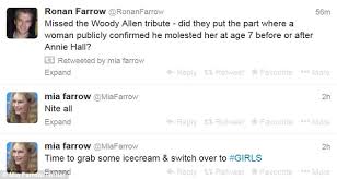Farrow has made his opinion of his father quite clear practically since the moment news despite their differences, allen says, though not entirely convincingly, that he (pretty much) believes he is ronan farrow's father. Mia Farrow Blasts Woody Allen After Golden Globes Tribute Daily Mail Online
