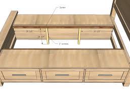 Blueprints diy bedframe with hidden drawers plans. Farmhouse Storage Bed With Drawers Queen Ana White