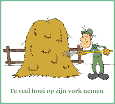Bite Off More Than You Can Chew Clipart Te Veel Hooi Op Zijn Vork Nemen Figuurlijke Taal Gezegden Woordenschat