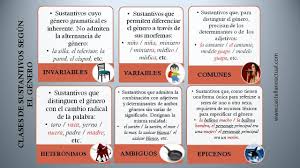 Clases De Sustantivos Segun El Genero Adjetivos Didactico Sustantivo