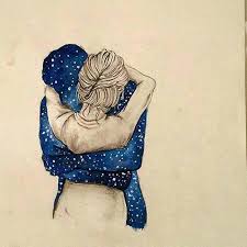 Hug And Galaxies Art By 3alya Instagram Art Romantic Art Art