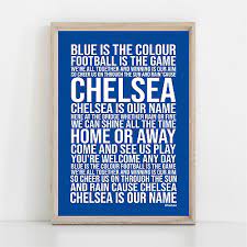 Blue is the colour, football is the game we're all together and winning is our aim so cheer us on through the sun and rain cos chelsea, chel. Chelsea Fc Blue Is The Colour Anthem Song Lyrics Poster Print Wall Art Football Ebay
