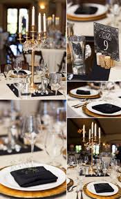 Birthday Black And White Table Setting Black White Gold Elegant Table Decor For A Wedding Wedding Place Settings In A Great G Wedding Elegant Table Wedding Decor Elegant Gold Wedding Decorations