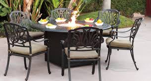 Lebanon 7 Piece Dining Set With Cushions Fire Pit Dining Set Fire Pit Table Set Fire Pit Patio