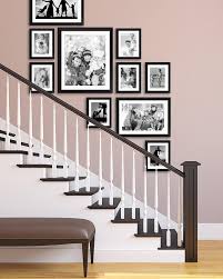 Black And White Gallery Wall Stairs Photo Gallery Wall Displayed In A Staircase Stair Wall Decor Stairway Gallery Wall Staircase Decor
