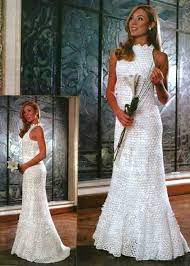 Free Crochet Pattern Russian Crochet Wedding Dress With Charts Crochet Wedding Dresses Crochet Wedding Dress Pattern Wedding Dress Patterns