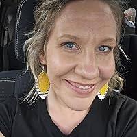 Amazon.com: ROSTIVO Leather Earrings for Women Double Layered Dangle  Earrings (Yellow): Clothing, Shoes & Jewelry