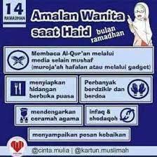 Selama dalam keadaan haid, wanita diperbolehkan berdzikir dan tetap menyebut asma allah wanita yang sedang dalam keadaan junub diperbolehkan membaca doa apa saja karena tidak masuk dalam larangan saat haid. Amalan Ketika Haid