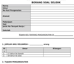 Kerajaan dan pentadbiran awam (government and public service). Borang Soal Selidik Kerja Lapangan Tugasan Geografi Tingkatan 3 Pengangkutan Bumi Gemilang