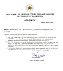 If a visitor is subject to quarantine based on the country they have travelled from they. Ani On Twitter Karnataka Govt Issues Addendum To Sop For Inter State Passengers Any Person Who Gets A Negative Covid Test Certificate From Icmr Approved Lab Which Is Not More Than 2 Days