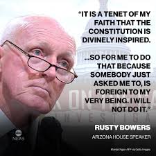 Arizona House Speaker Rusty Bowers recalls resisting pressure campaign from  Rudy Giuliani and others who sought to overturn the 2020 election.  https://abcn.ws/3xLRSJk