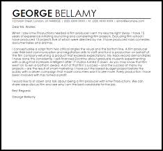 Film Producer Cover Letter Sample Cover Letter Templates Examples