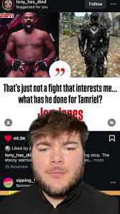 John Jones Avoids Fight with Ebony Warrior in Skyrim