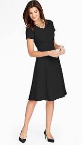Black A Line Dress With Sleeves Wednesday S Workwear Report Refined Crepe Dress Corporette Com Work Dresses For Women Dresses For Work A Line Dress Work