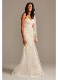 While the classic white gown will never go out of style, gold wedding dresses are on the rise, making a splash as they head from down the designer runways to down the. Layered Lace Mermaid Wedding Dress David S Bridal