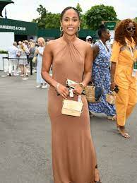 Alex Scott showcases gym-honed physique in nude bodycon dress at Wimbledon  | HELLO!