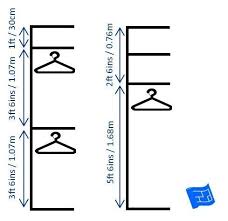 Dimensions Des Espaces Suspendus Mi Hauteur Et Pleine Hauteur Cliquez Sur Le Avec Images Agencement Dressing Etagere Placard Rangement Garde Robe