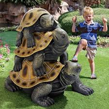 3 Piece Crowd Stacked Turtle Giant Statue Set Yard Art Pinterest