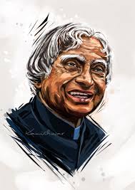 A P J Abdul Kalam Former President Of India Indian Scientist Wings Of Fire Digital Portrait Painting Abdul Kalam Draw On Photos Digital Portrait