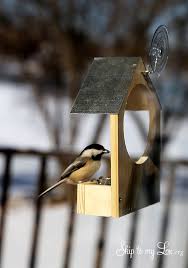 Here, outside our window hanging from the fire escape above. Diy Wooden Bird Feeder Skip To My Lou