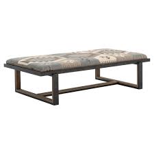Eclectic Iron And Kilim Upholstered Coffee Table Ottoman Upholstered Coffee Tables Ottoman Table Coffee Table