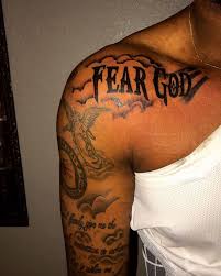 Women fear me, fish fear me women fear me, fish fear me, men turn their eyes away from me as i walk, no beast dare makes a sound in my. Fear God Tattoo Men Arm Fear God Tattoo Men Arm Cool Chest Tattoos Small Chest Tattoos Chest Piece Tattoos