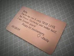 Copper Anniversary Wallet Card For Him 1st Anniversary Gift Men S Anniversary Present Wife Mens Anniversary Gifts First Anniversary Gifts Engraved Wallet