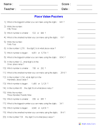 Place Value Worksheets Place Value Worksheets For Practice