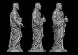 Jesus With Sacred Heart Statue 3d Print Model In 2020 Print Models Statue Sacred Heart
