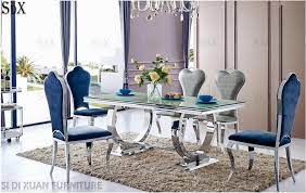 Alba large chrome clear glass dining table. China Modern Glass Dining Furniture With Stainless Steel Table Chairs China Home Furniture Dining Room Furniture