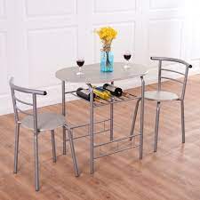 Popular different style 5 piece dining table settables glass metal furniture us. Costway 3 Piece Dining Set Table 2 Chairs Bistro Pub Home Kitchen Breakfast Furniture Grey Target
