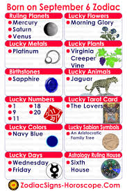 The following is a list of birthstone gems and flowers for each month of the year. September 6 Zodiac Full Horoscope Birthday Personality Zsh