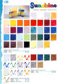 Artistick Peelable Glass Paint Information Colour Chart
