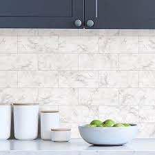 Our beautiful collection of easy to install peel and stick tile sheets are perfect for any home upgrade you have in mind, whether you're planning a diy remodel. Nh3394 Marble Tile Peel And Stick Backsplash By Inhome