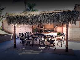 This deck designed by emily henderson is styled with stackable metal chairs and a spacious wood. Outdoor Bar With Solid Roof Palapa Extreme Backyard Designs