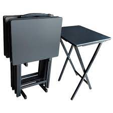 Winsome wood tv tray set. Versatile Folding 5 Piece Black Wooden Tv Tray Set 5pcblk The Home Depot