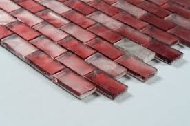 Glass mosaic tile for use in art and as an architectural surface covering. China Foshan High Quality Arctic Ice Subway Red Glass Mosaic Tile China Mosaic Tile Mosaic