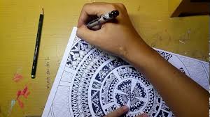 For tumblr, facebook, chromebook or websites. Fast Mode How To Draw Vignette Beautiful Mandala Art Batik Mandala Art Combined With Simple Color Youtube