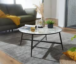 Beistelltische holz weiss gunstig kaufen bei yatego. Wohnling Couchtisch Rund 88x37x88 Cm Mit Marmor Optik Weiss