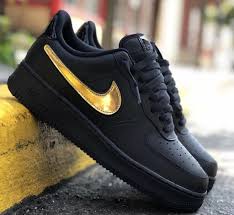Black And Gold High Top Air Force Ones Nike Air Force 1 White Smoke Grey Nike Shoes Air Force In 2020 Nike Shoes Air Force Nike Air Nike Gold