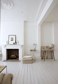 White Floor White Walls Shabby Chich Minimalist Distressed Light Airy Ornate Room Fireplace White Wooden Floor House Interior White Wood Floors