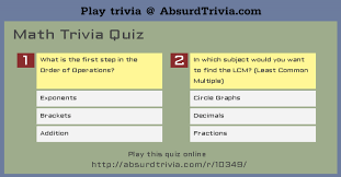 The world's largest collection of science and technology trivia quizzes. Math Trivia Quiz