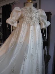 A Glamourous Wedding Gown Made Into A Glamourous Christening Gown Another Creation By Little Doves Glamorous Wedding Gowns Christening Gowns Christening Dress