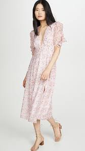 Glamorous Pink Ditsy Organza Midi Dress Shopbop In 2020 Dresses Floral Midi Dress Midi Dress