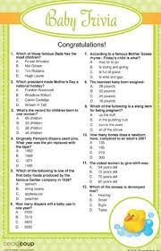 Find out everything you need to know about parenting. Exclusive Baby Shower Trivia Game Funny Baby Shower Games Baby Shower Funny Modern Baby Shower Games