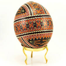 Ostrich eggs are as beautiful as they are fascinating, and they are surprisingly durable. Hand Decorated Ukrainian Design Ostrich Egg