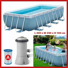 Above Ground Swimming Pool Steel Framed Rectangular Ladder Pump Outdoor Garden Float Raftin Swimming Pool Hot Tub Above Ground Swimming Pools Rectangle Pool